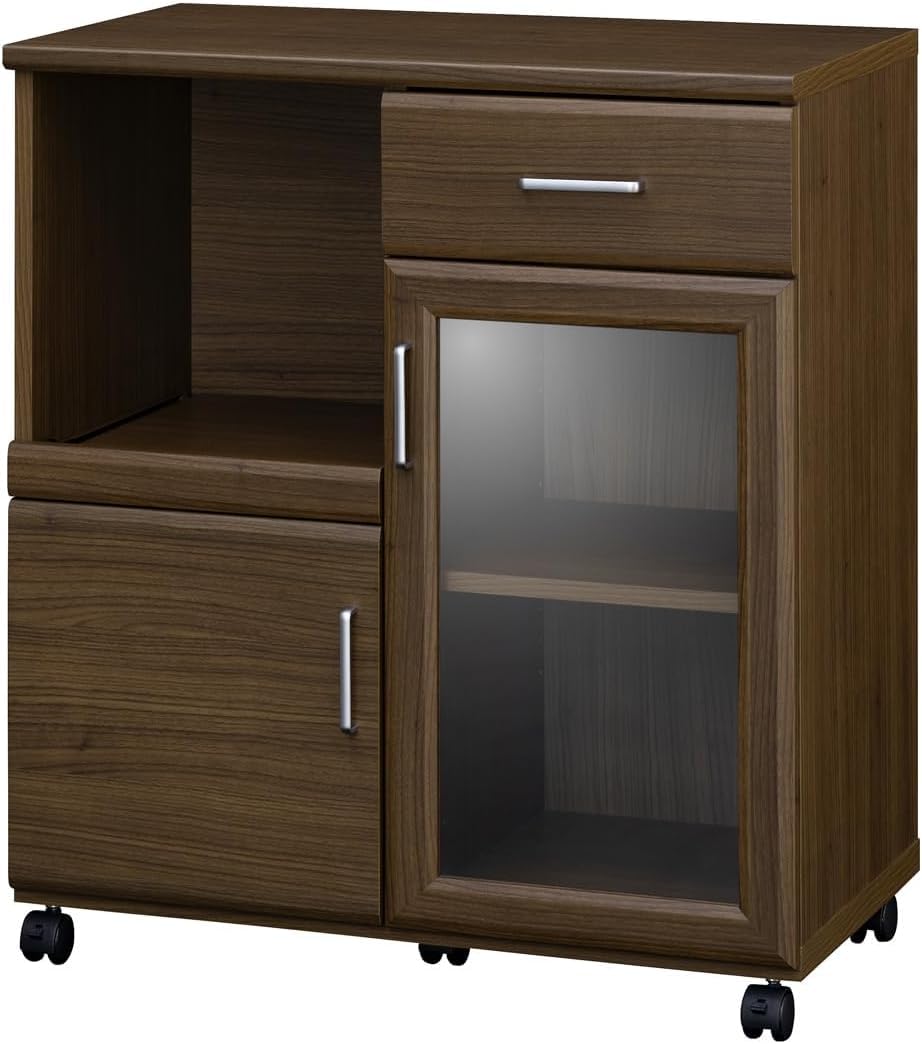 Amazon.co.jp: カウンターワゴン レンジ台 幅 74cm 高さ 85cm ダーク