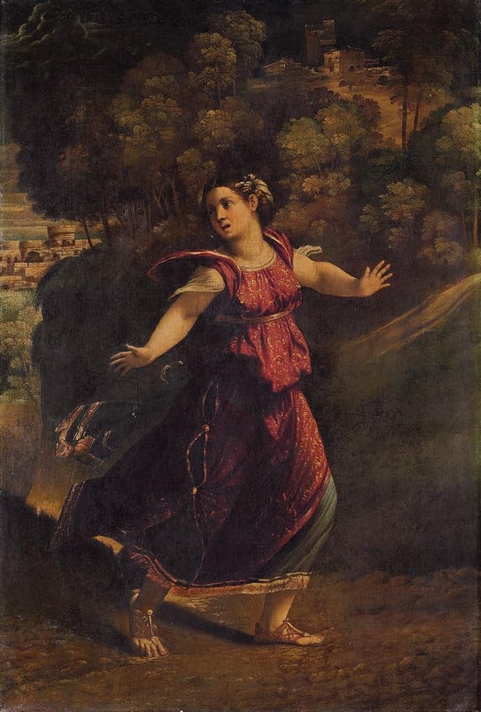 Cuadro en lienzo de una mujer en el bosque de Dosso Dossi para salón chic 5