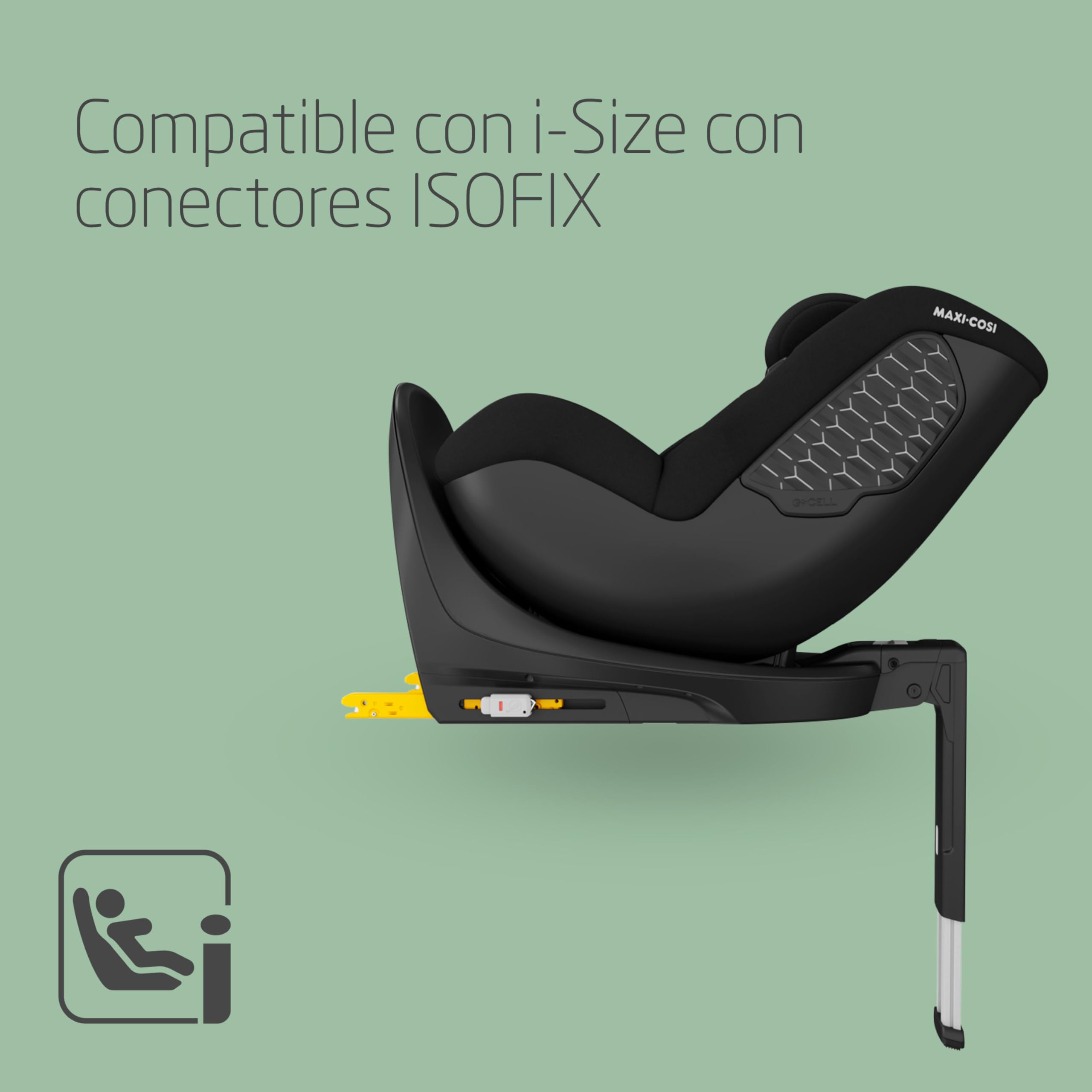 Maxi-Cosi Mica 360 S Comfort, Silla Coche 360 Giratoria, ISOFIX, 0-4 Años(40-105cm), Giro FlexiSpin, 5 Posiciones Reclinación, Protección G-CELL, Arnés Fácil Poner,Tejido Transpirable, Authentic Black