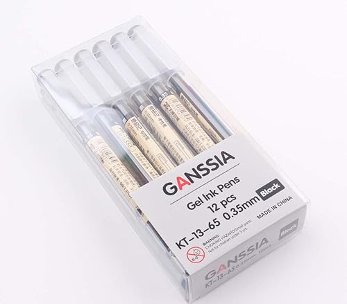 Miniatura 6 de Bolígrafo de tinta de gel de 0.014 in, tinta negra, bolígrafo de tinta de gel extrafina, paquete de 12 unidades