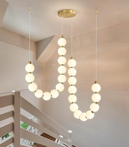 Miniatura 13 de Candelabros modernos LED regulables con luz de bolas de acrílico, iluminación colgante de techo para sala de estar, comedor, dormitorio, luces