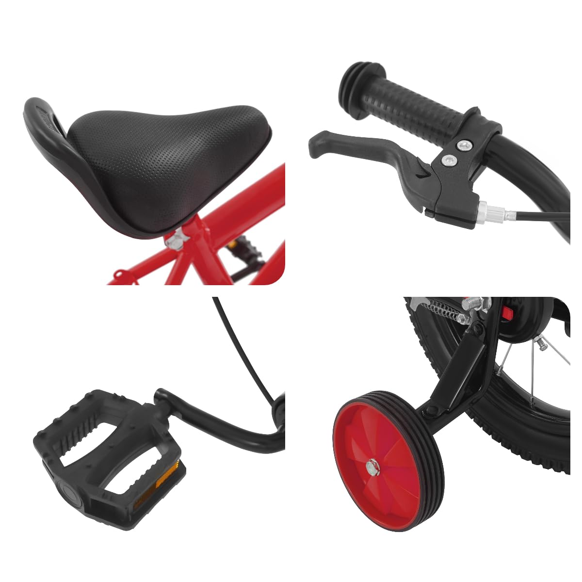Rower dziecięcy 14" z kółkami podporowymi, rower edukacyjny dla małych dzieci, regulowany rower do balansowania z rowerami treningowymi, lekki rower dla początkujących dla chłopców i