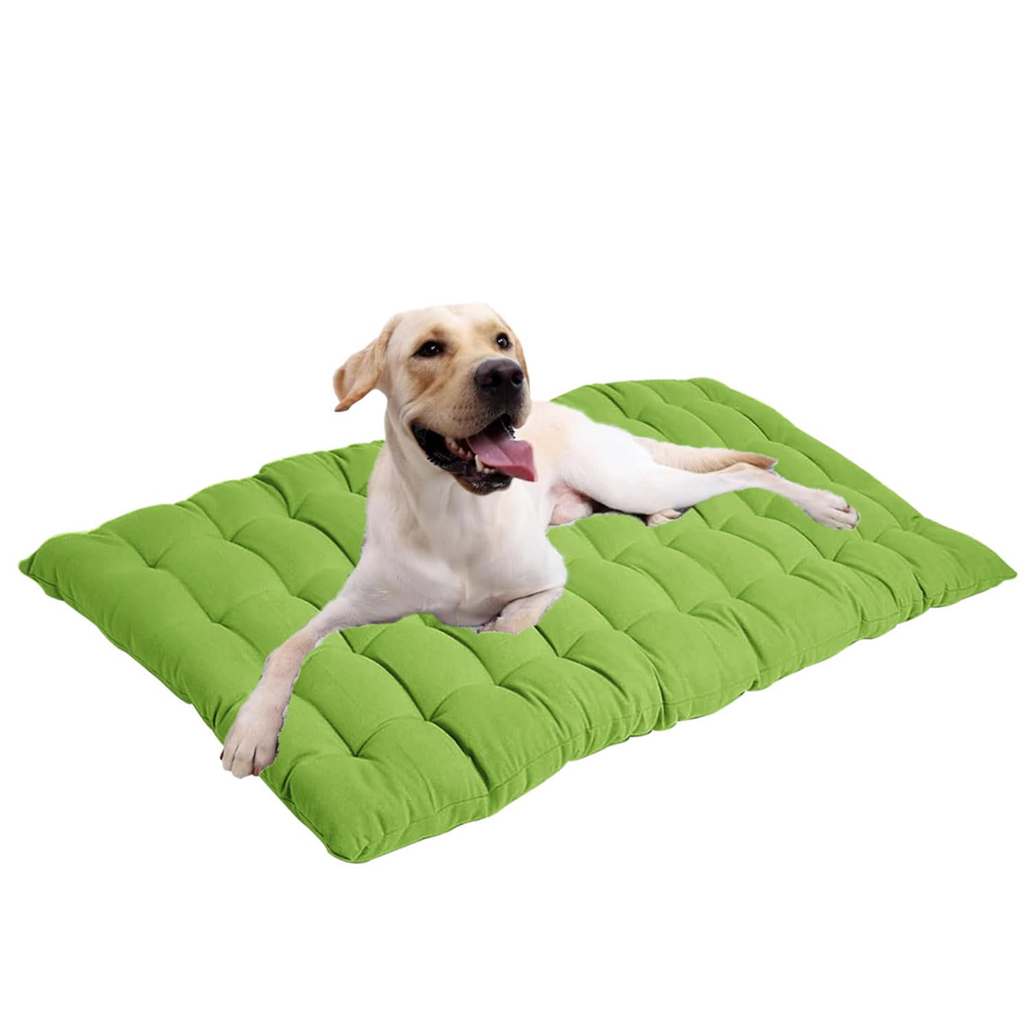 Waigg Kii Large Dog Bed Cotton Crate Mattress,Calming Crate Dog Mattress Bed Anti Anxiety XXL,Washable Large Dogs Pet Beds Mats for Medium Large Dogs (Green,100 * 50CM)