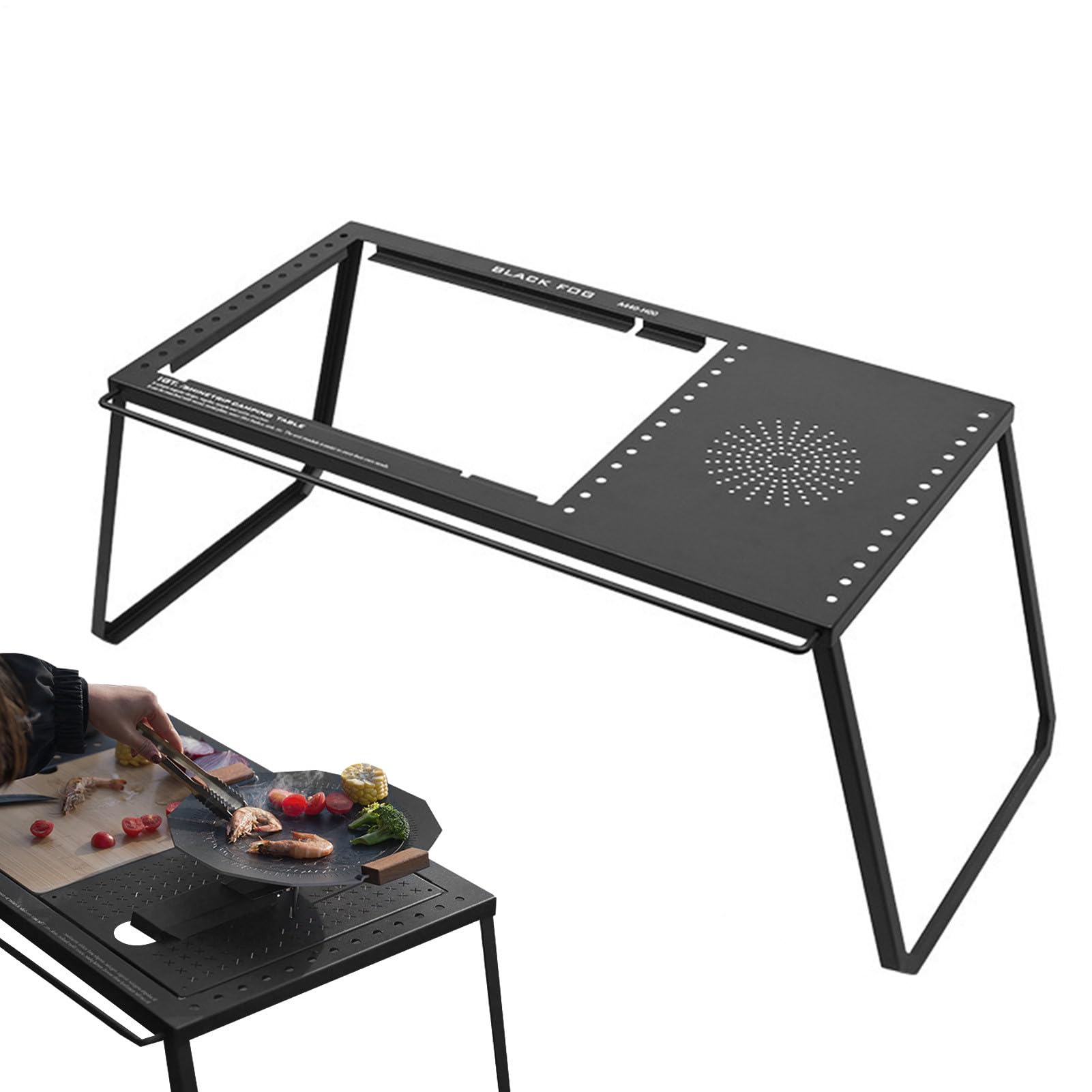 Mesa plegable para exteriores, portátil, plegable, de metal, mesa ligera para estufa de senderismo, para picnic, playa, senderismo, mochileros, escalada, viajes, cocina, barbacoa