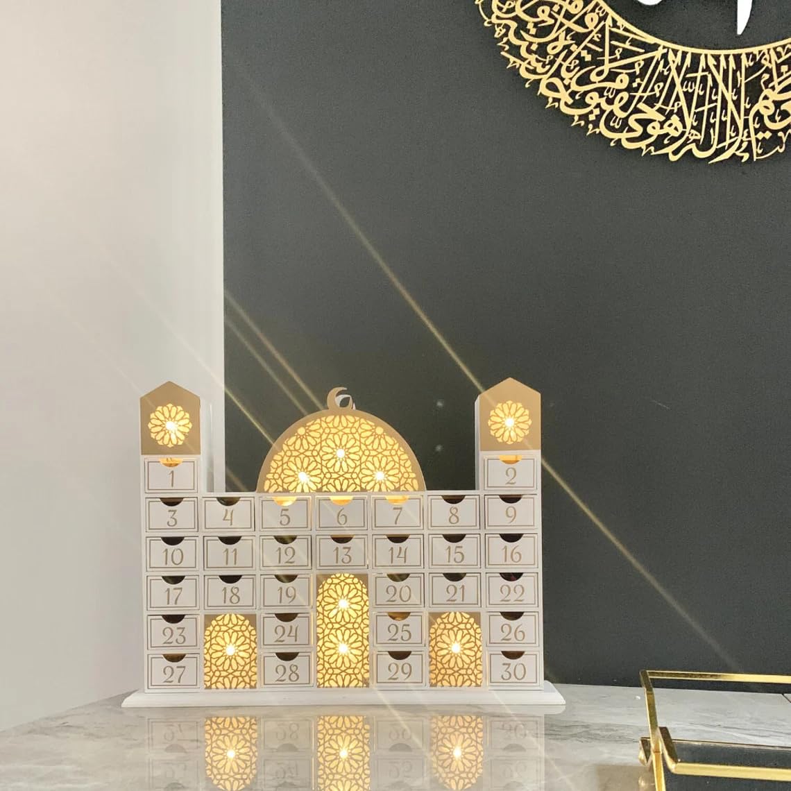 Calendario de mezquita de Ramadán y chocolates crema (30 unidades)