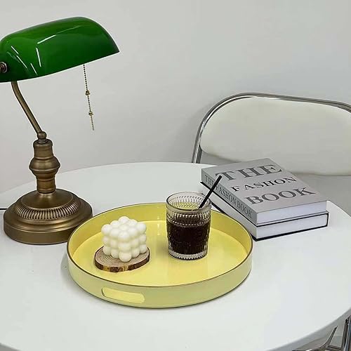 Miniatura 9 de Zosenley Bandeja decorativa, bandeja de plástico con asas, moderna bandeja de tocador y bandeja para servir otomana, mesa auxiliar, cocina y baño,