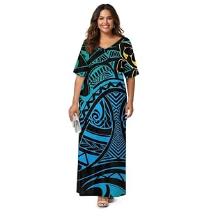 2025 Polynesian Tribal Design Samoan Puletasi Set Ptaha Plus Size Womens Top and Skirts Two Piece Set Dress