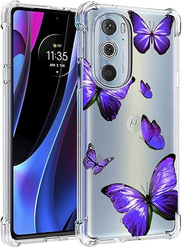 Funda para Moto Edge 30 Pro/Edge X30/Edge + XT2201 2022 XT2201 Funda transparente para niñas y mujeres, TPU suave a prueba de golpes, funda