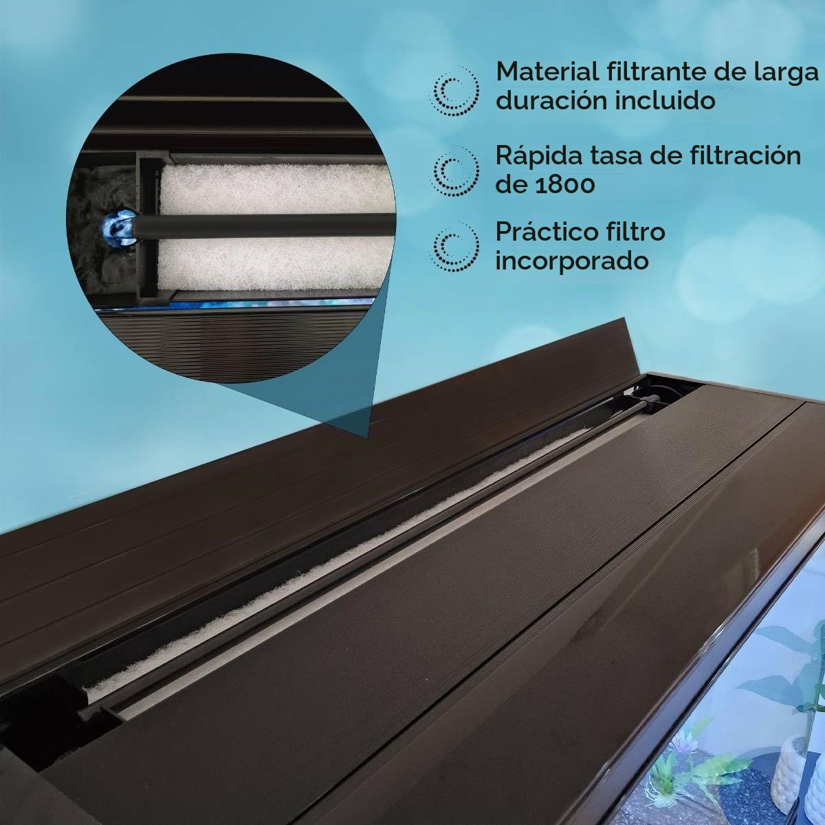 Pecera Acuario 300 litros para Peces Agua Dulce,Tropicales+Marinos con Mueble Negro,Grava Natural,Calentador 300W Ajustable,Filtro,Bomba Aire,Zona Observación 180º +Luz LED, 2 Años Garantía Eléctrica
