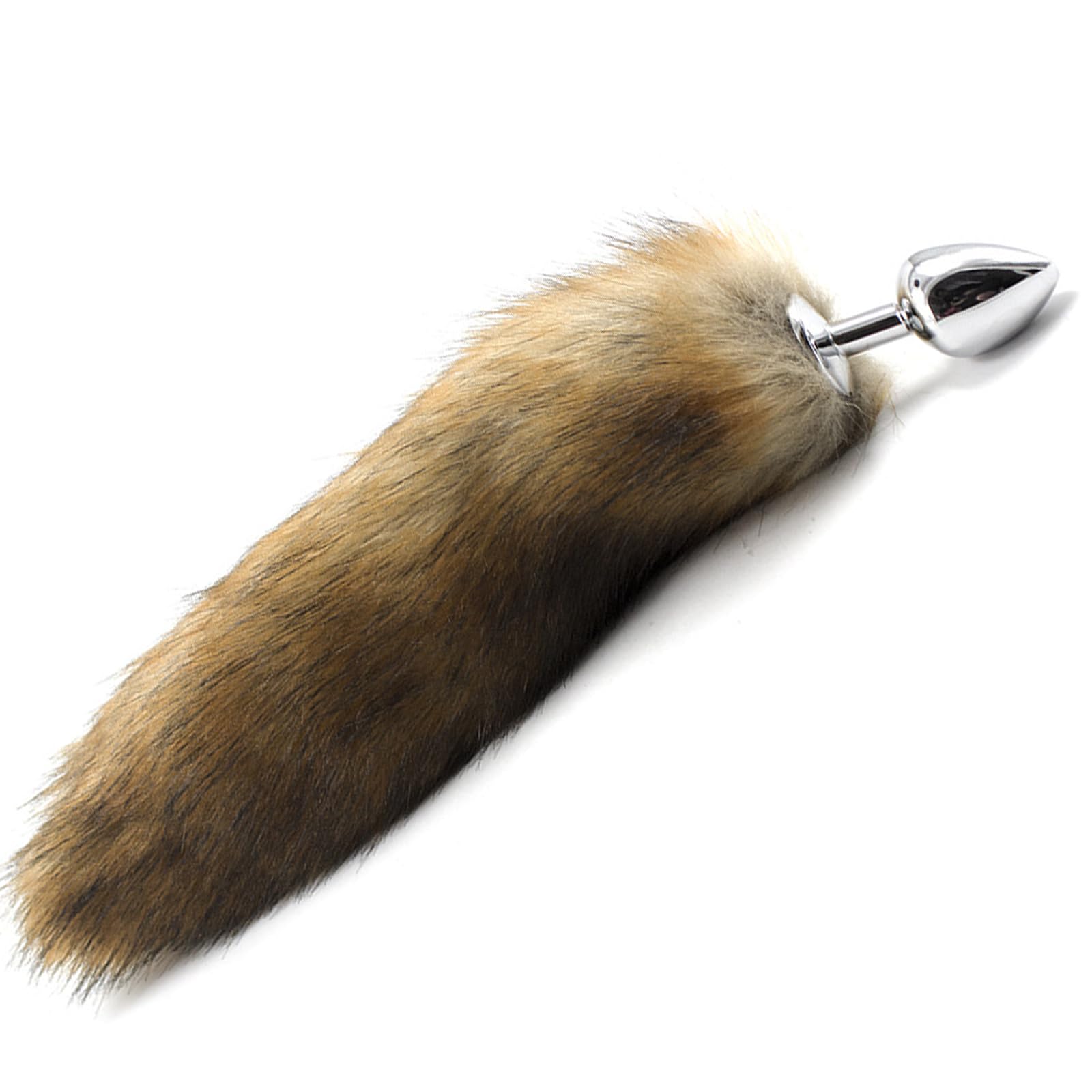 Tail Plug Anal Butt Plug, Butt Plug Faux Fur Tail Anal Sex Toys Buttplug Wolf Tail Toys Stainless Steel But Plug Butt Toys Sex Toys for Women Cosplay Adult Sex Toys for Women Men Couple (Grey): C-brown