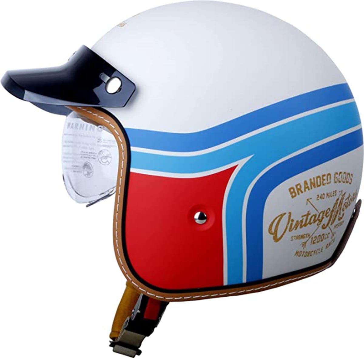Casco Mezzo Vintage Casco Jet Omologato ECE Con Visiera Casco Mezzo Viso Aperto Uomo Donna Caschi Cromwell Classico Caschi Demi-Jet Per Soddisfare La Sicurezza Stradale