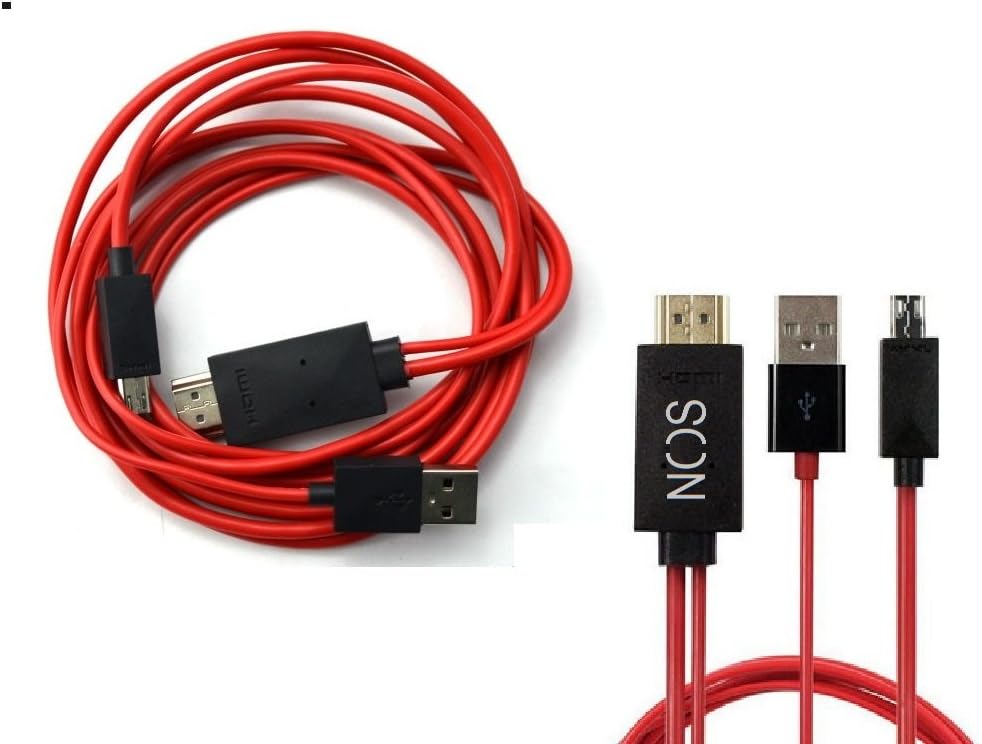 NOSTeck 1.80 Meter MHL Micro USB to HDMI 1080P HDTV Adapter Cable for Samsung Galaxy S3, S4 S5 Galaxy Note 2, 3 HTC One M8 and MHL-enabled Phones