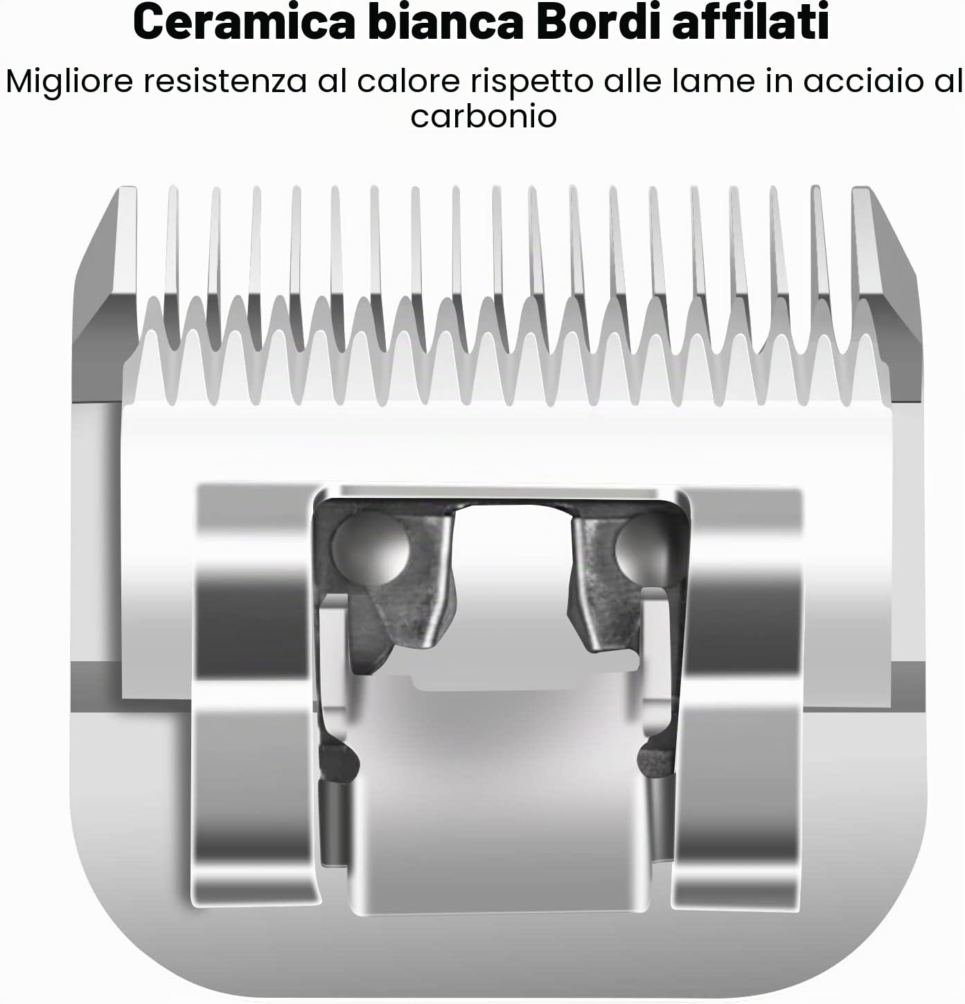 Lame in ceramica staccabili per tosatrice per cani da compagnia, compatibili con Andis, Oster A5, tosatrici serie Wahl KM, lunghezza di taglio 10 1/16"(1,5 mm)