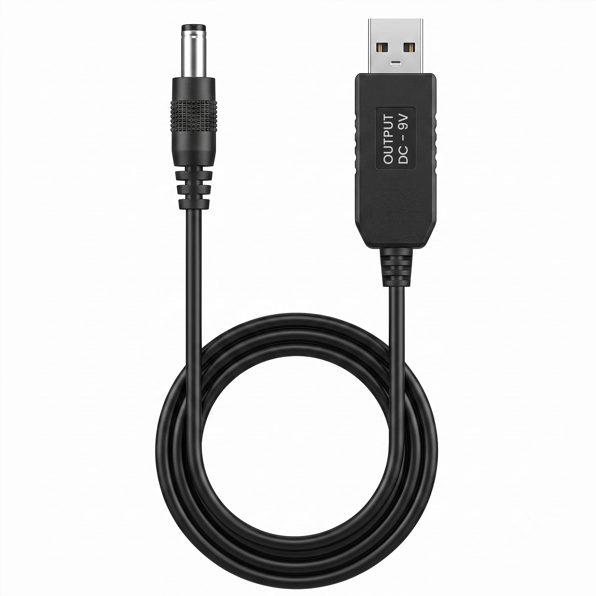 usb power boost converter cable 5v to 9v step-up module | 2.1x5.5mm dc plug | stable 9v/700ma output | 1 meter durable power cable for routers, mini speakers, cameras, diy electronics & more