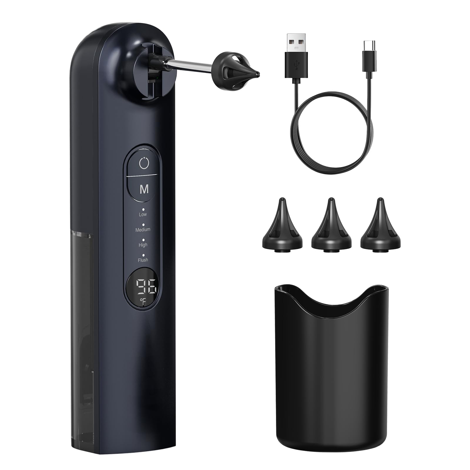 Ear Wax Removal, Ear Cleaner, Safe Ear Wax Removal Kit, 4 Modes Ear Irrigation Flushing System with Temperature Sensor - IPX7 Waterproof