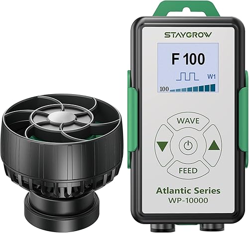 Atlantic Series WP-10000 Wave Maker para acuario, DC 24V 20W 2642 GPH (10000 LH) Powerhead, potente pero silenciosa bomba de onda sinusoidal