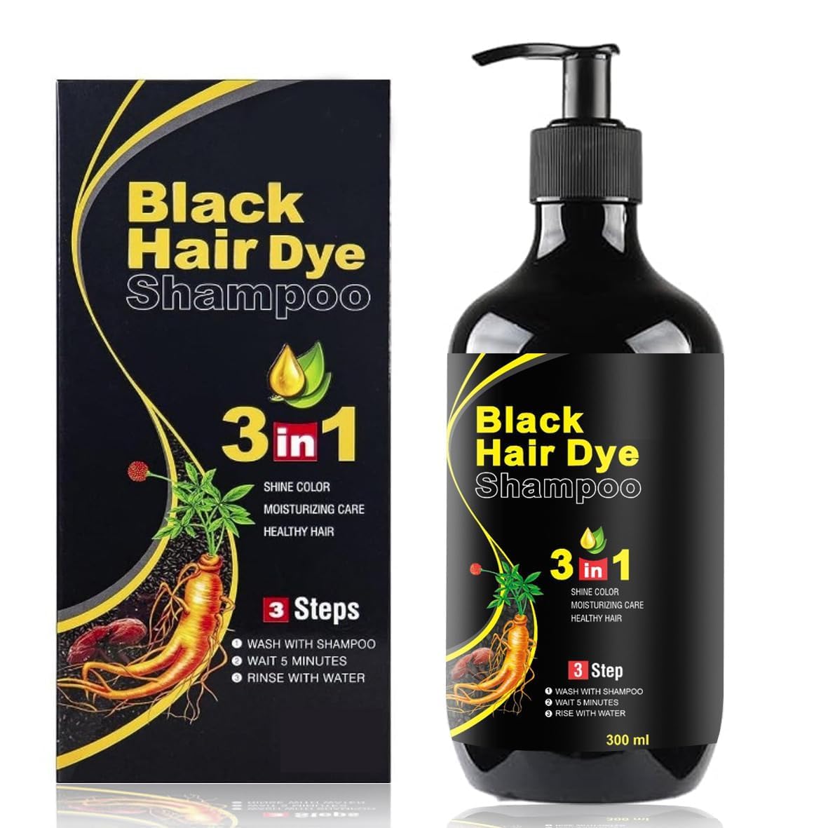 SUDAMA LIFESTYLE Black Hair Dye Shampoo 3-In-1 Ayurvedic Natural No Side Effect for Men