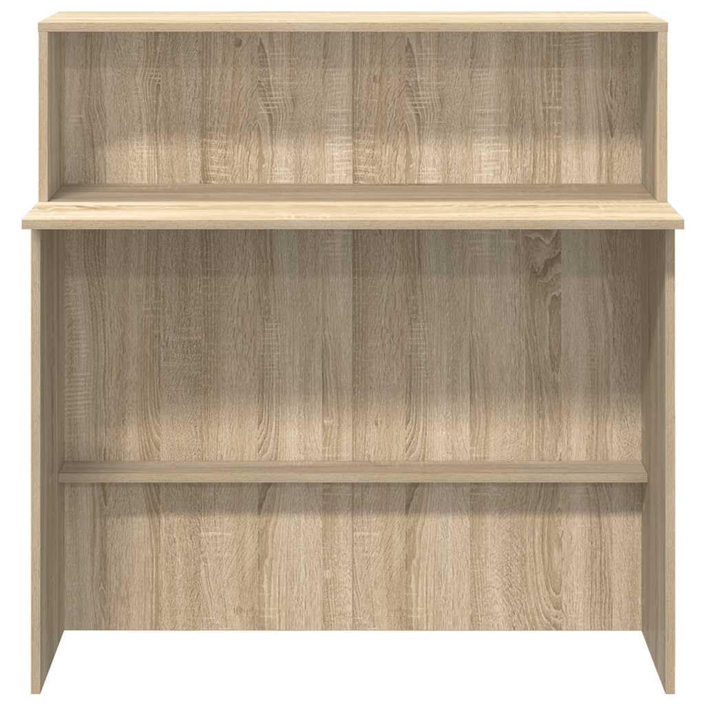 Générique Bancone di ricezione in legno di ingegneria, 100 x 50 x 103,5 cm, con ripiano integrato, scrivania per interazioni discrete, per riporre forniture ideale per uffici,