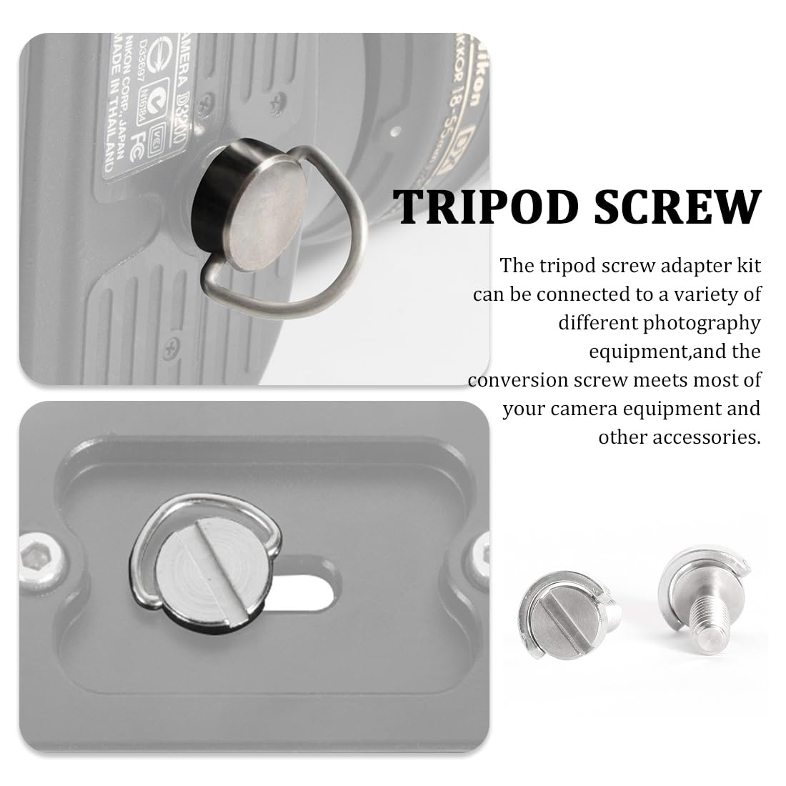 Vite 1/4 Pollice Per Fotocamera | Adattatore Con Anello D Per Treppiedi, Monopiedi E Piastre - Foto 11