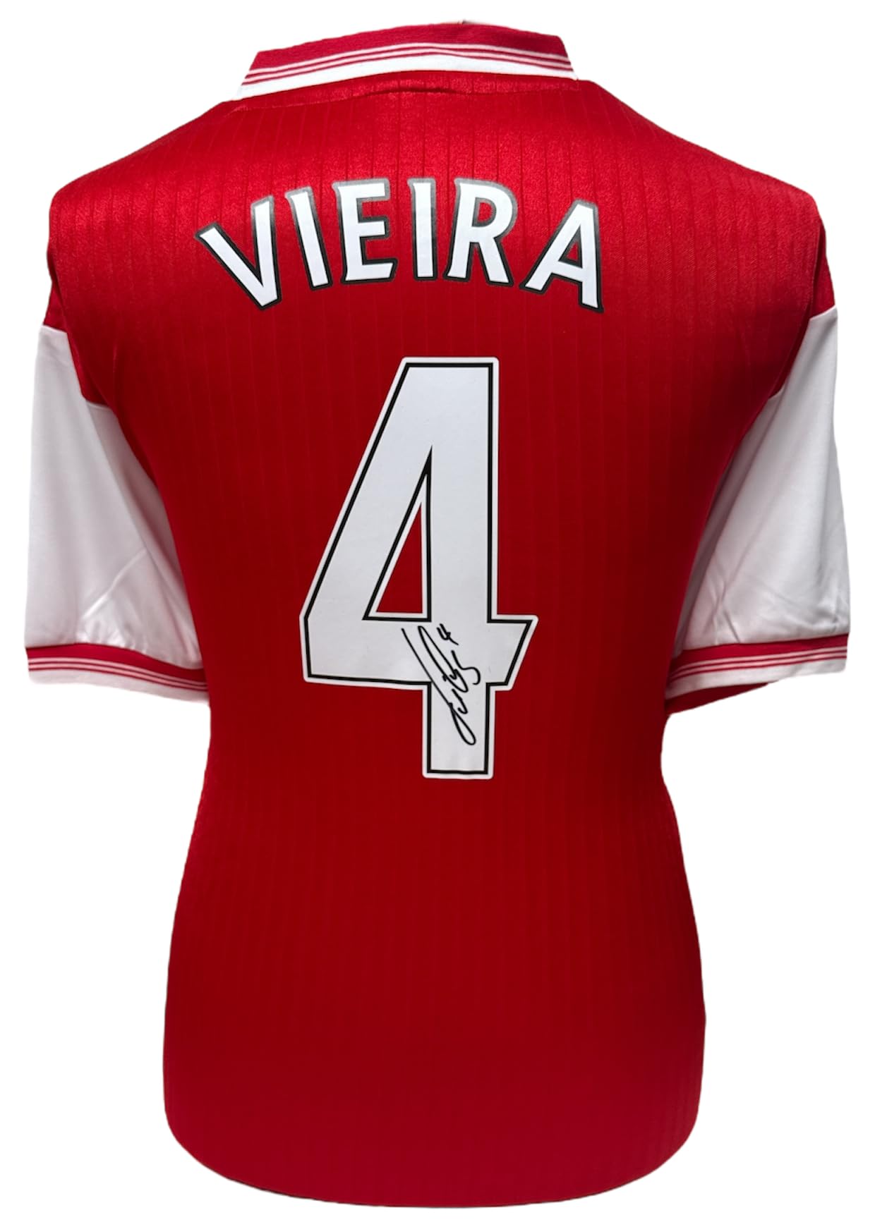 Allstarsignings Unisex Red Patrick Vieira Signed Arsenal Official Retro Shirt Comes With Coa