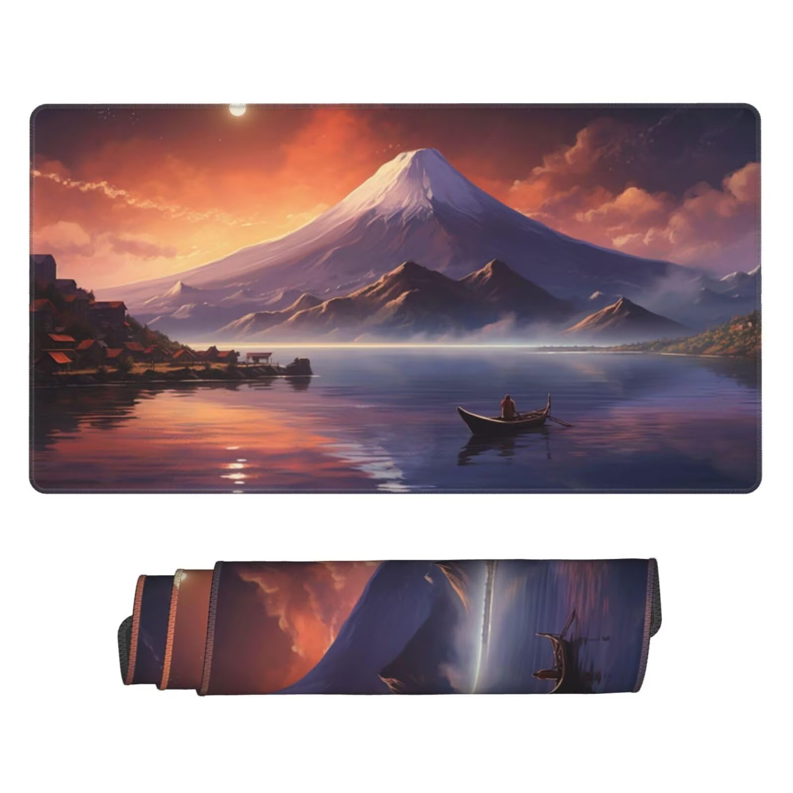 Gaming Mauspad XXL,1200 x 600 x 3mm Mousepad Verlängertes Groß Mauspad Schreibtischauflage,Genähte Kanten rutschfeste Gummibasis,Verbessert Präzision Geschwindigkeit Home Office Schneebergsee L-2244