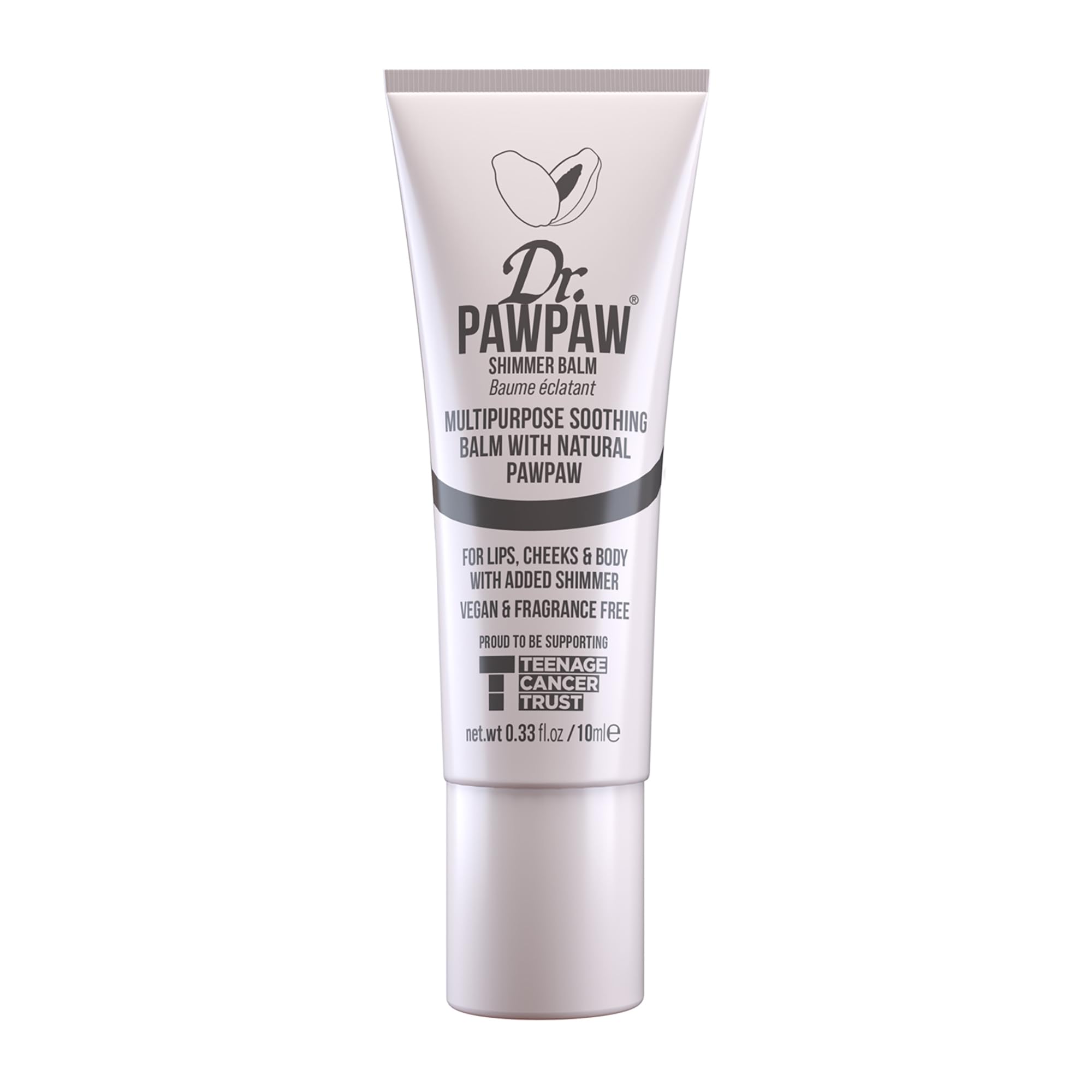 Dr.PAWPAW Shimmer, Multi-Purpose Natural No Fragrance Balm for Hydrating Lips, Skin, Hair, Cuticles, Nails & Beauty Finishing (10 ml)