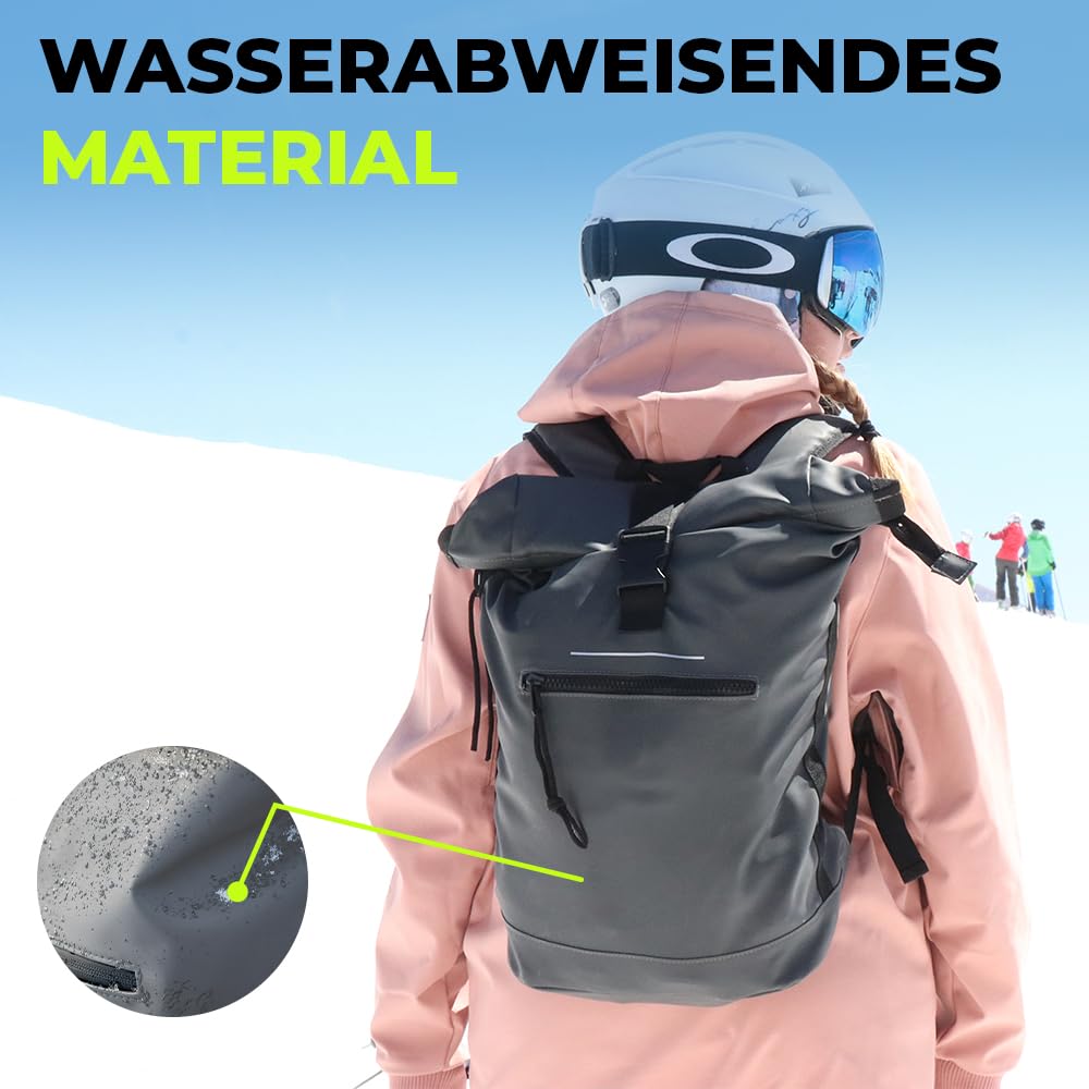 LANGENBERG Trenton Rolltop Rucksack - Wasserdichter Rucksack mit bequemen Schultergurten - Laptop Rucksack Herren und Damen - Wasserfester Rucksack groß mit 30 Liter Volumen