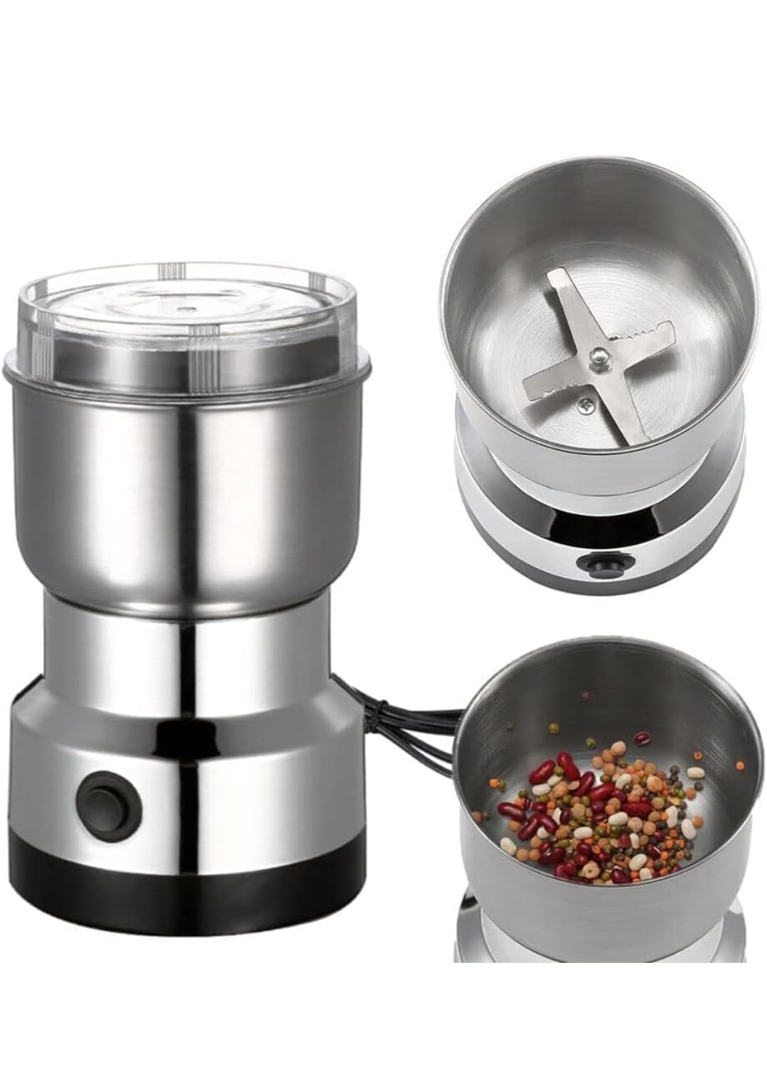 Vedaa Mini Stainless Steel Steel (SS) Blade - Coffee Spice Nuts Grains Bean Grinder Mixer Household Electric Cereals Grain 150 Mixer Grinder (1 Jar, Multicolor) (B0D4TG5X2J) Amazon Price History, Amazon Price Tracker