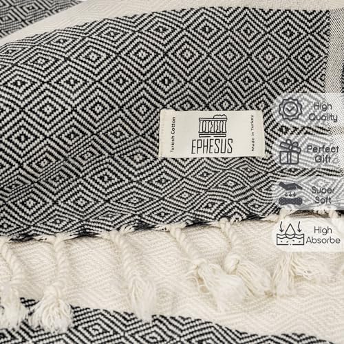 Miniatura 6 de Toalla de playa turca de algodón turco, de gran tamaño, 39 x 71 pulgadas, toalla turca para playa, baño, piscina, gimnasio, yoga, prelavada, ligera,