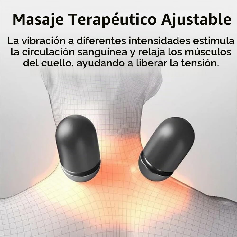 Almohada de Masaje Cervicales y Cuello,Masajeador de Cuello Ergonómico,para Aliviar el Dolor de Cuello y Hombros,Masaje/Compresión Caliente/Tracción (Gris)