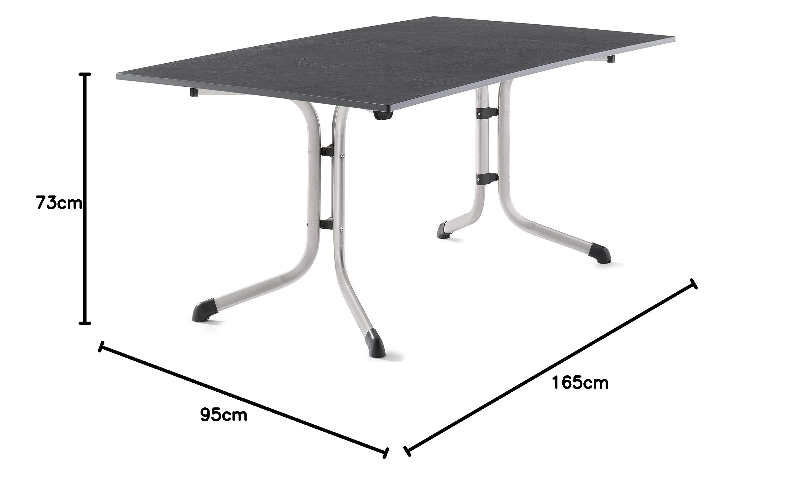 Image secondaire de Table Pliante Boulevard SIEGER - 165 x 95 cm, Graphite et Ardoise Anthracite