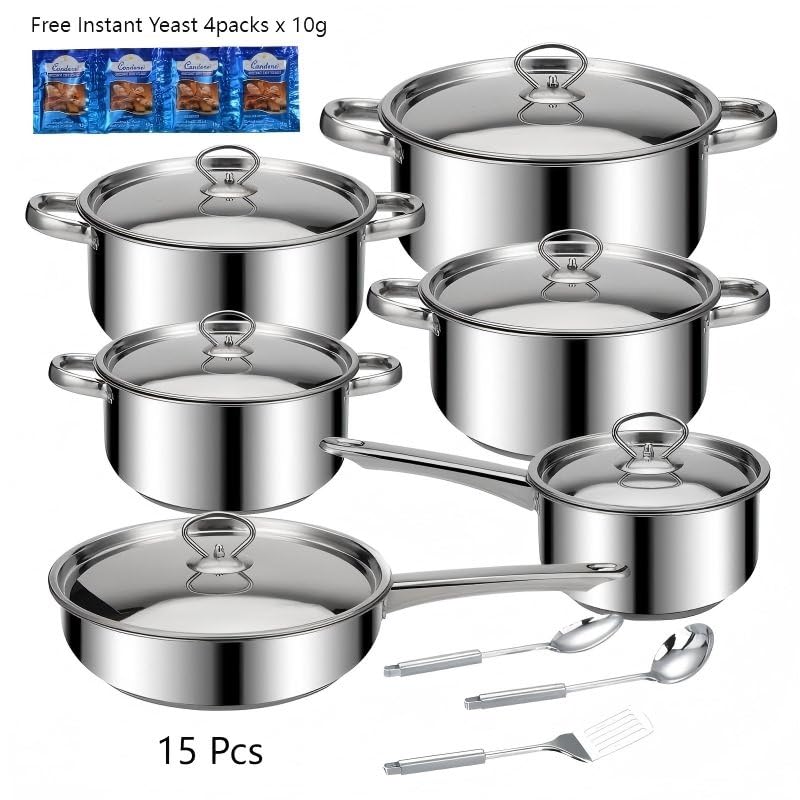 Condere Home CDH-001 15-Piece Stainless Steel Cookware Set with