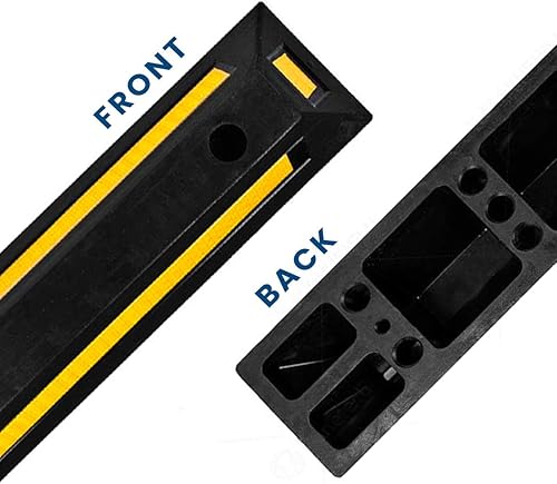 Vista 15 de Zento Deals Bloques guía de neumáticos de estacionamiento de goma de alta calidad, tiras reflectantes amarillas de alta visibilidad