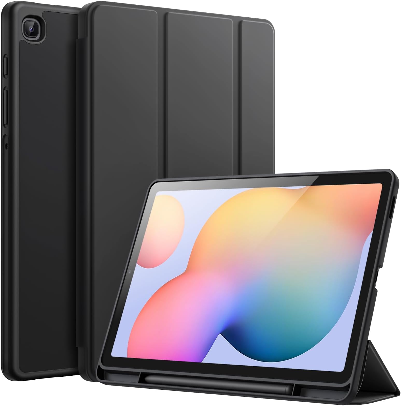 JETech Case for Samsung Galaxy Tab S6 Lite 10.4-Inch 2024/2022/2020 with S Pen Holder, Slim Tablet Cover with Soft TPU Back, Auto Wake/Sleep (Black)