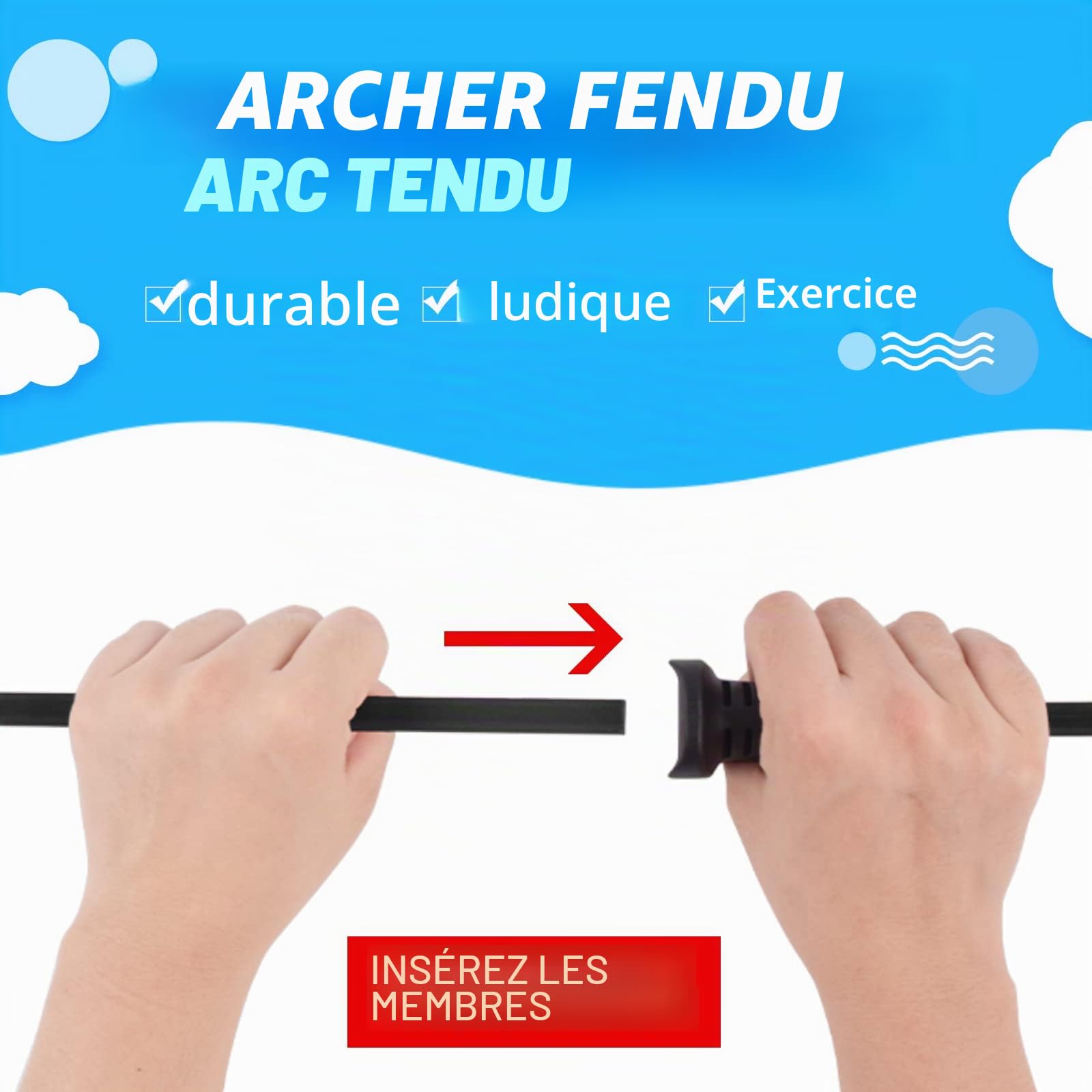 Elong Recurve Arc et Flèche Set Outdoor Jeunes Junior Tir à l'arc débutant Entraînement comprend 8 flèches, protège-bras, carquois de cible, languette pour les doigts
