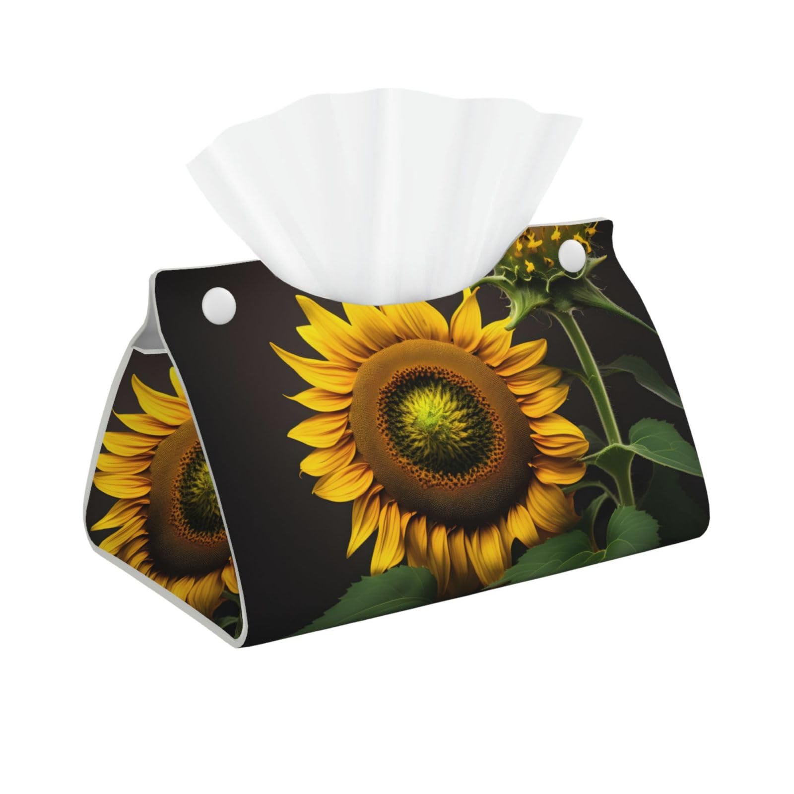 Sunflowers In The Weeds Print Long Tissue Box Cover Tissue Dispenser Box For Living Room, Office, Car, Bathroom