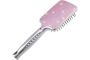 Fashion Pink Crystal Paddle Brush,Exclusive Bling Bling Hair Brush