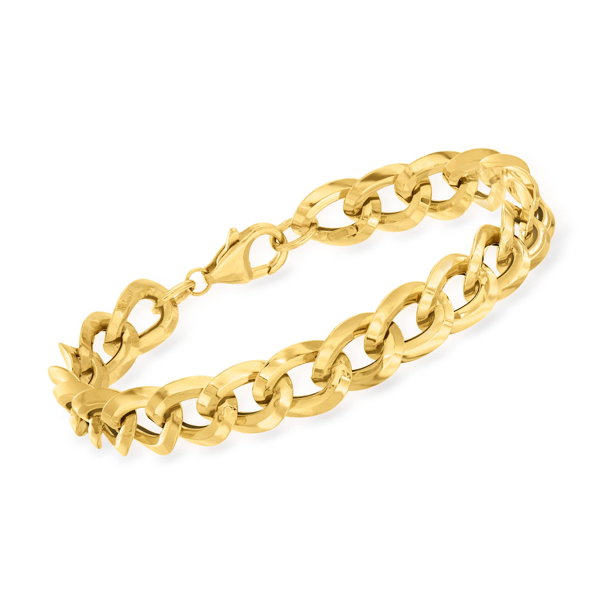 Ross-Simons Italian 14kt Yellow Gold Curb-Link Bracelet. 7 inches