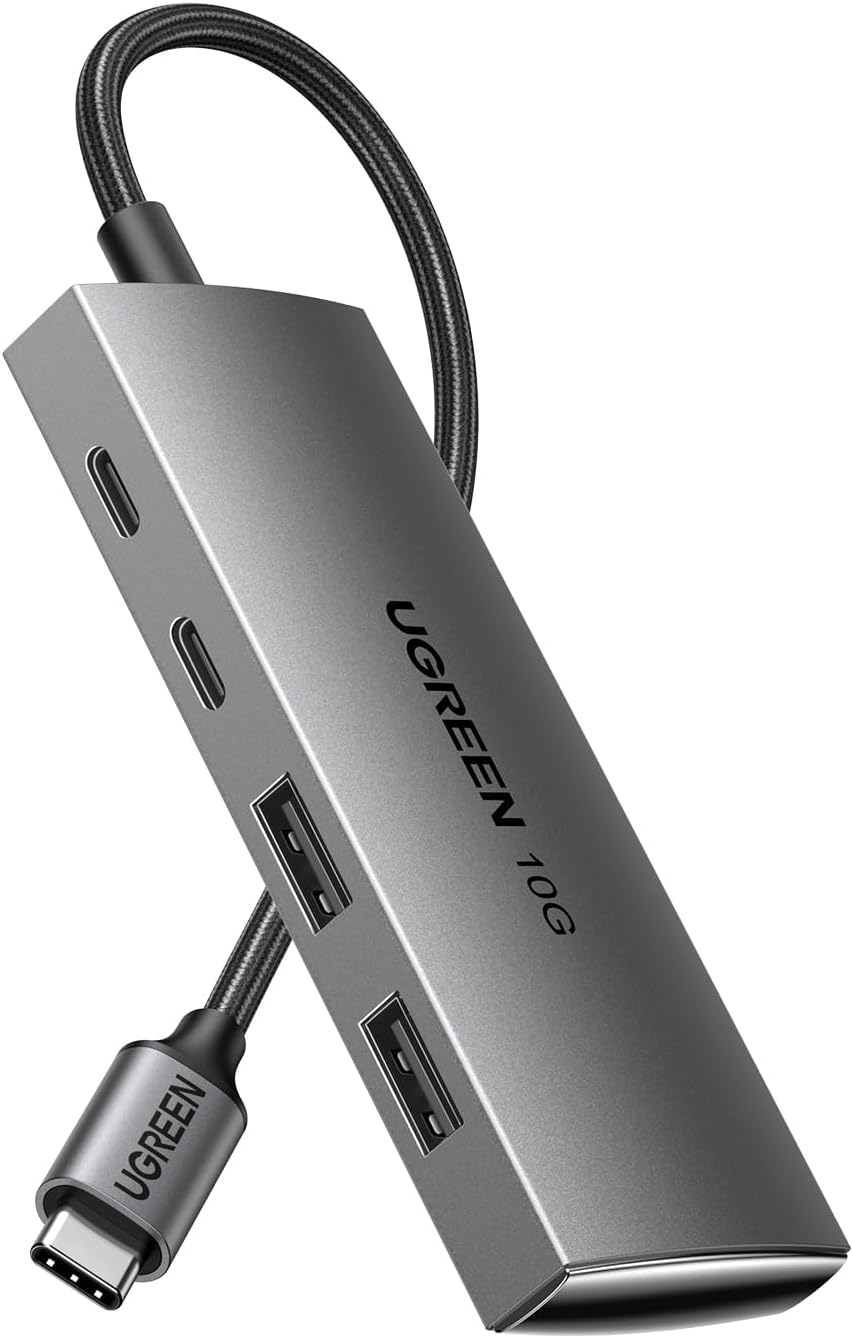 UGREEN USB C Hub 10Gbps, 4 Ports USB 3.2 HUB with 2 USB-C 3.2 and 2 USB-A 3.2, USB Port Extender for MacBook Pro, MacBook Air, Acer Aspire, HP Laptops, iPad Pro, iPhone 15/15 Pro Max and More