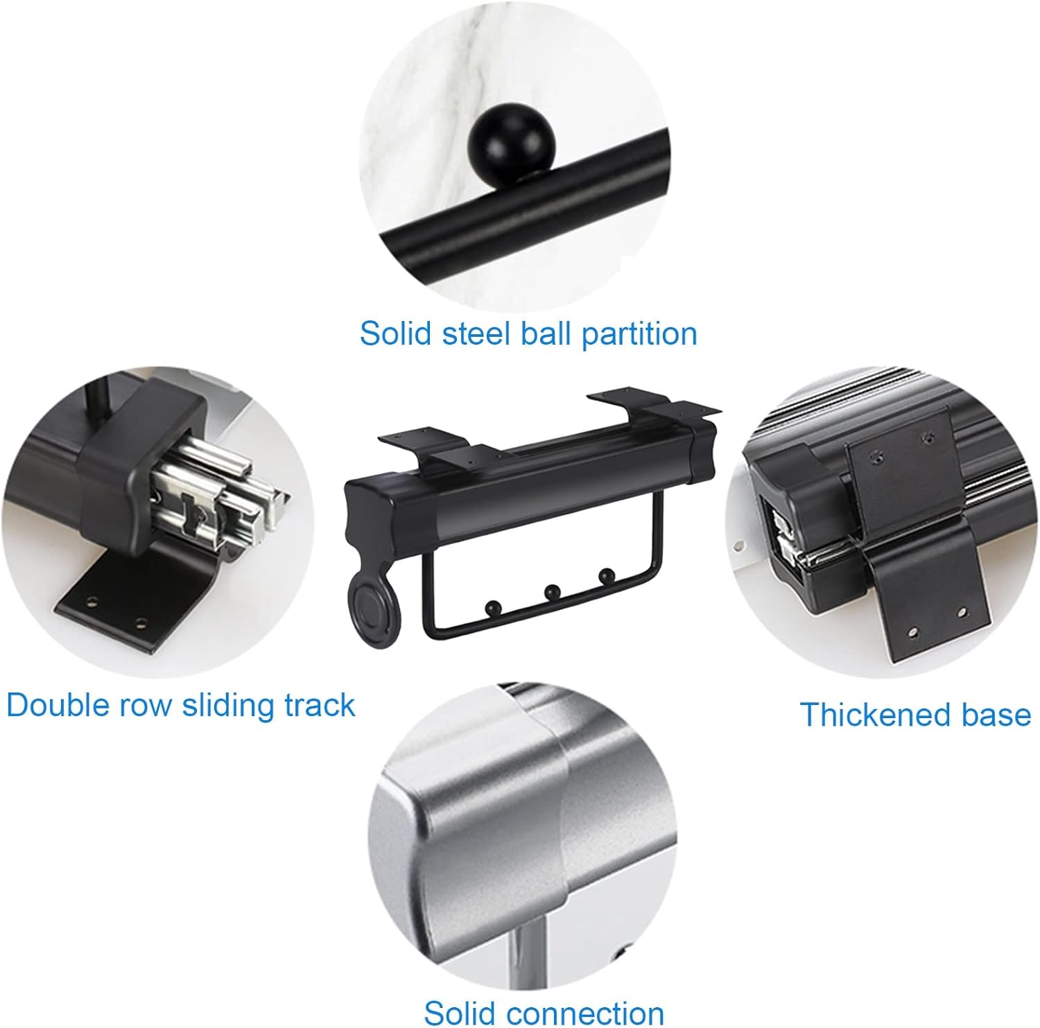 Pull-Out Closet Valet Rod,Extendable Pull Out Closet Rod Pants Hangers,Adjustable wardrobe Closet Storage hanger holder,Tidy Double Rails,for closet tops ( Color : Black , Battery *1 : 25.7cm/10in )