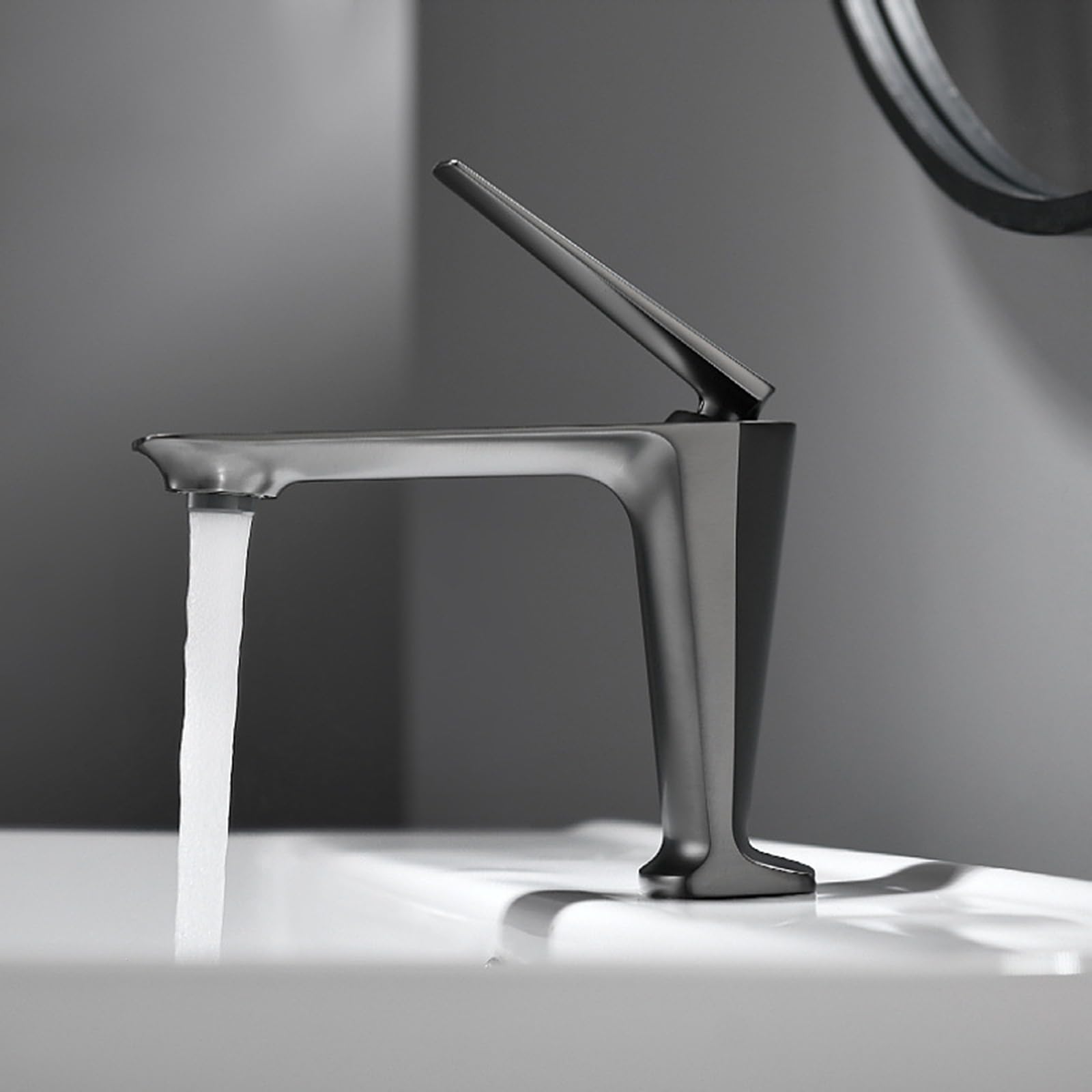 Grifos para Lavabo De Baño, Color Gris, Mezclador De Agua Fría Y Caliente De 1 Orificio, Grifo De Baño G1/2.