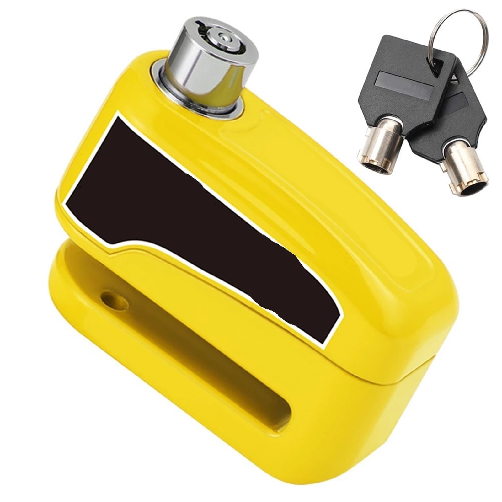 Motorcycle Handlebar Lock Universal Motorcycle Anti Theft Alarm Wheel Disc Brake Lock Padlock Security Disk Waterproof Loud with Key Motorbike Lock Security(Yellow)