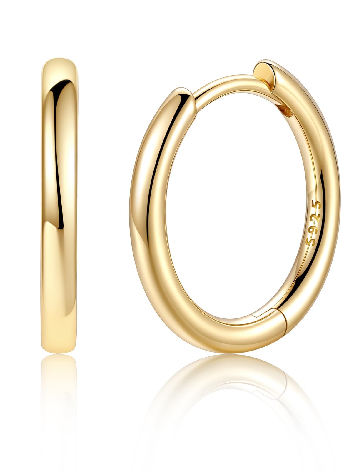 Silvora 925 Sterling Silver Hoop Earrings for Women, Small Huggie Hoops