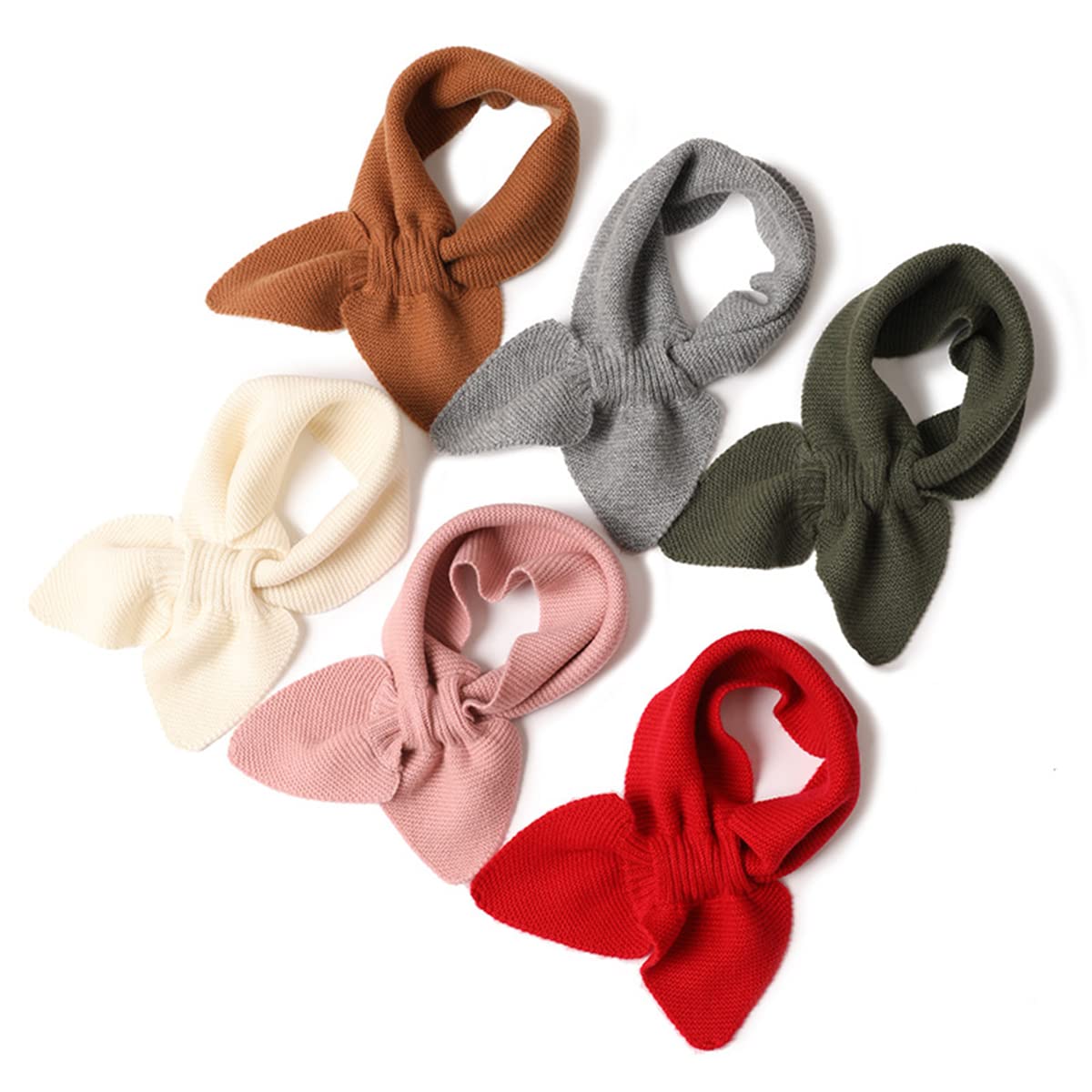 Écharpes Longues d'hiver, Écharpe à col Chaud de Couleur Unie, écharpes en Tricot à col croisé d'hiver, Section Parent-Enfant(Grey)