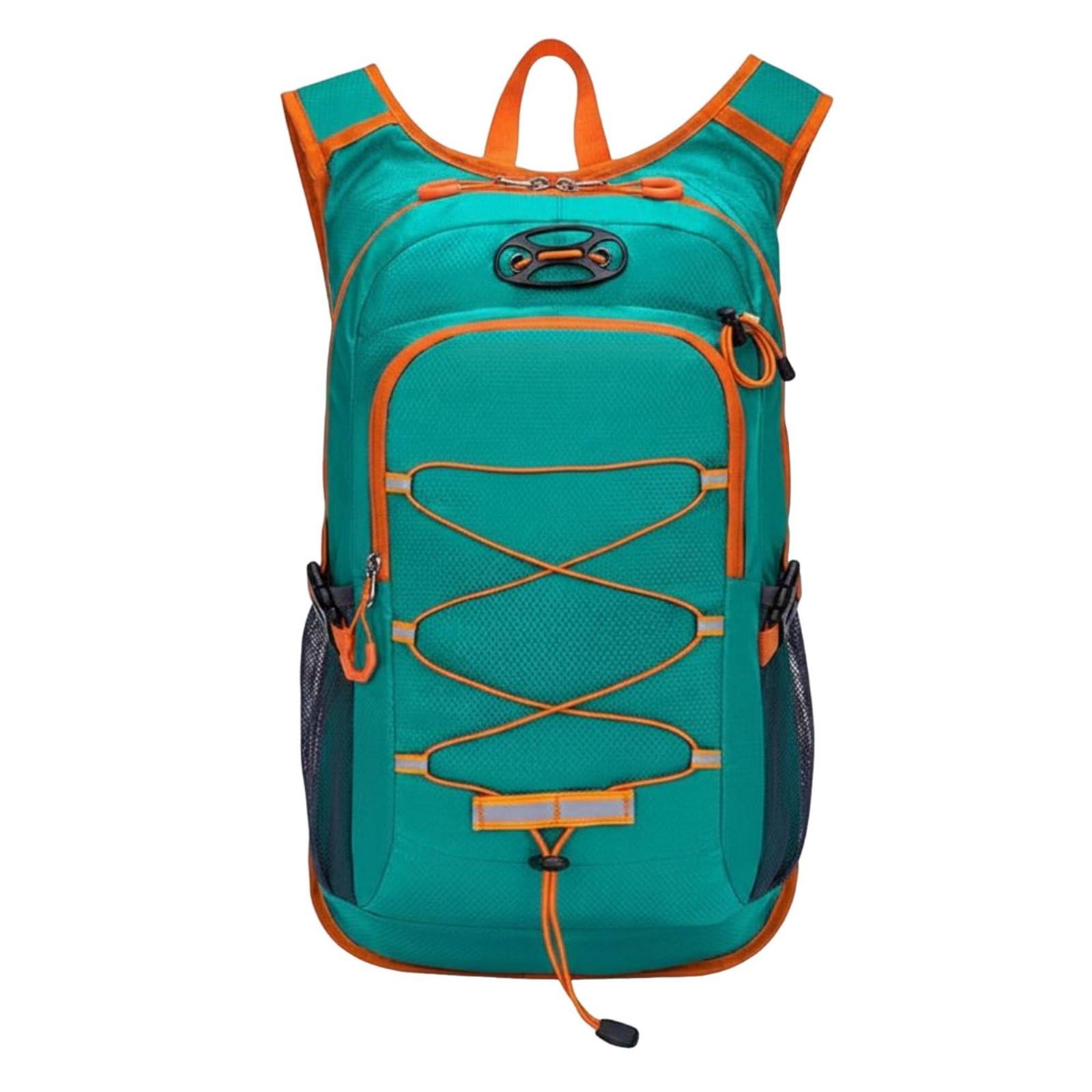 myaddiction waterproof lightweight travel backpack multi-compartment hiking rucksack scratch-resistant cycling backpack reflective strip for mountaineering, green, 15 inch