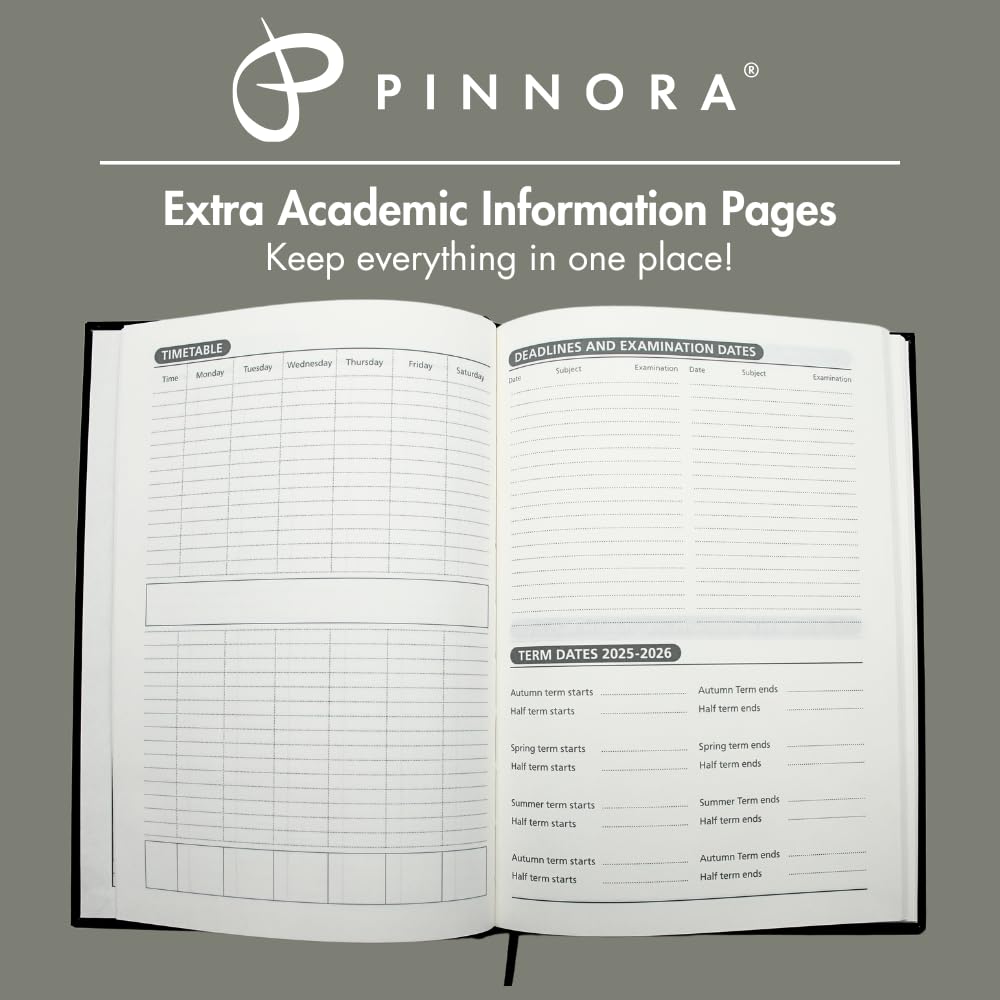 Pinnora A5 Pink Academic Diary 2026-2027 Week to View, Hard Cover, August, July Dated Academic Planner - Image 4