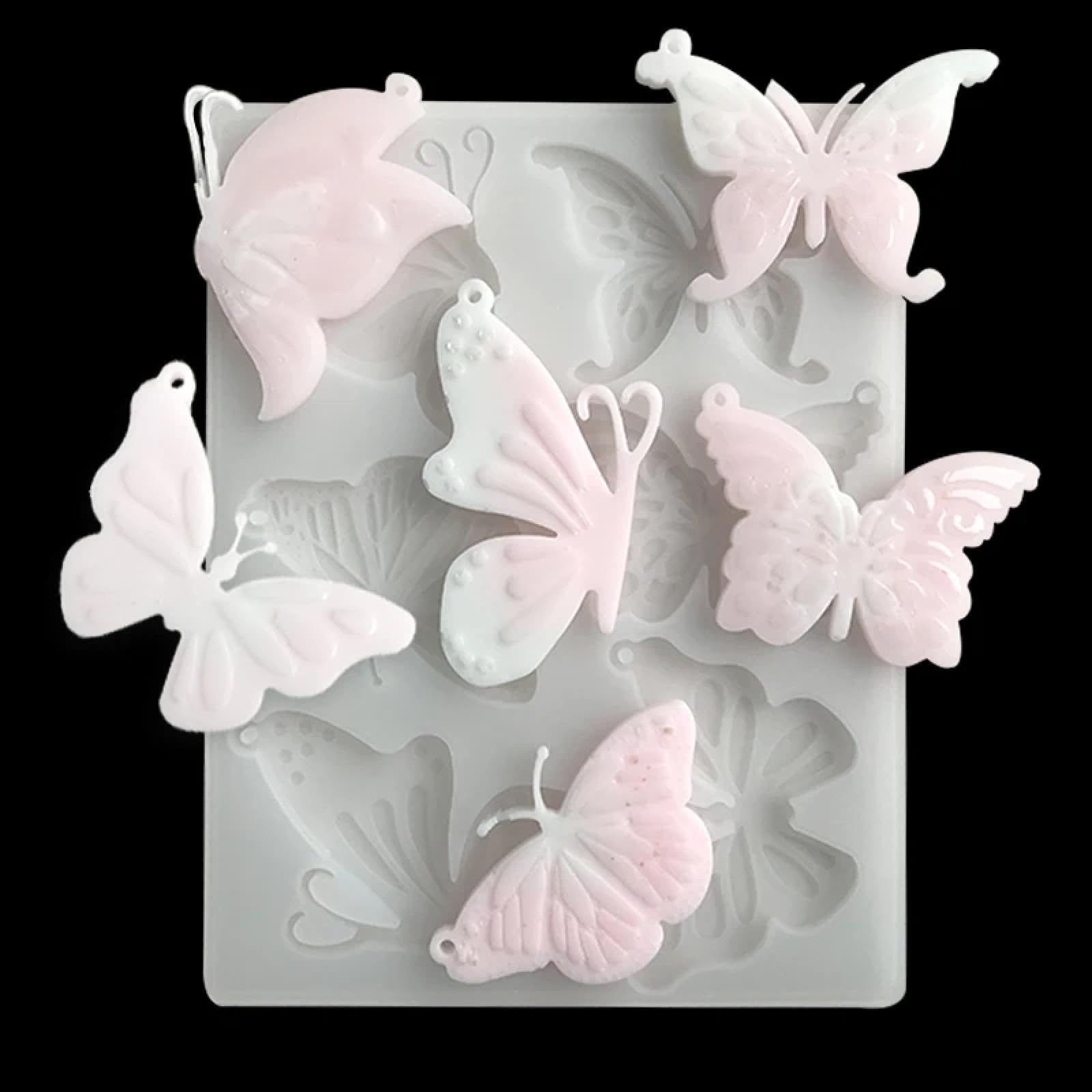 Moule en silicone papillon pour résine époxy 18x14cm pour fabrication de bijoux