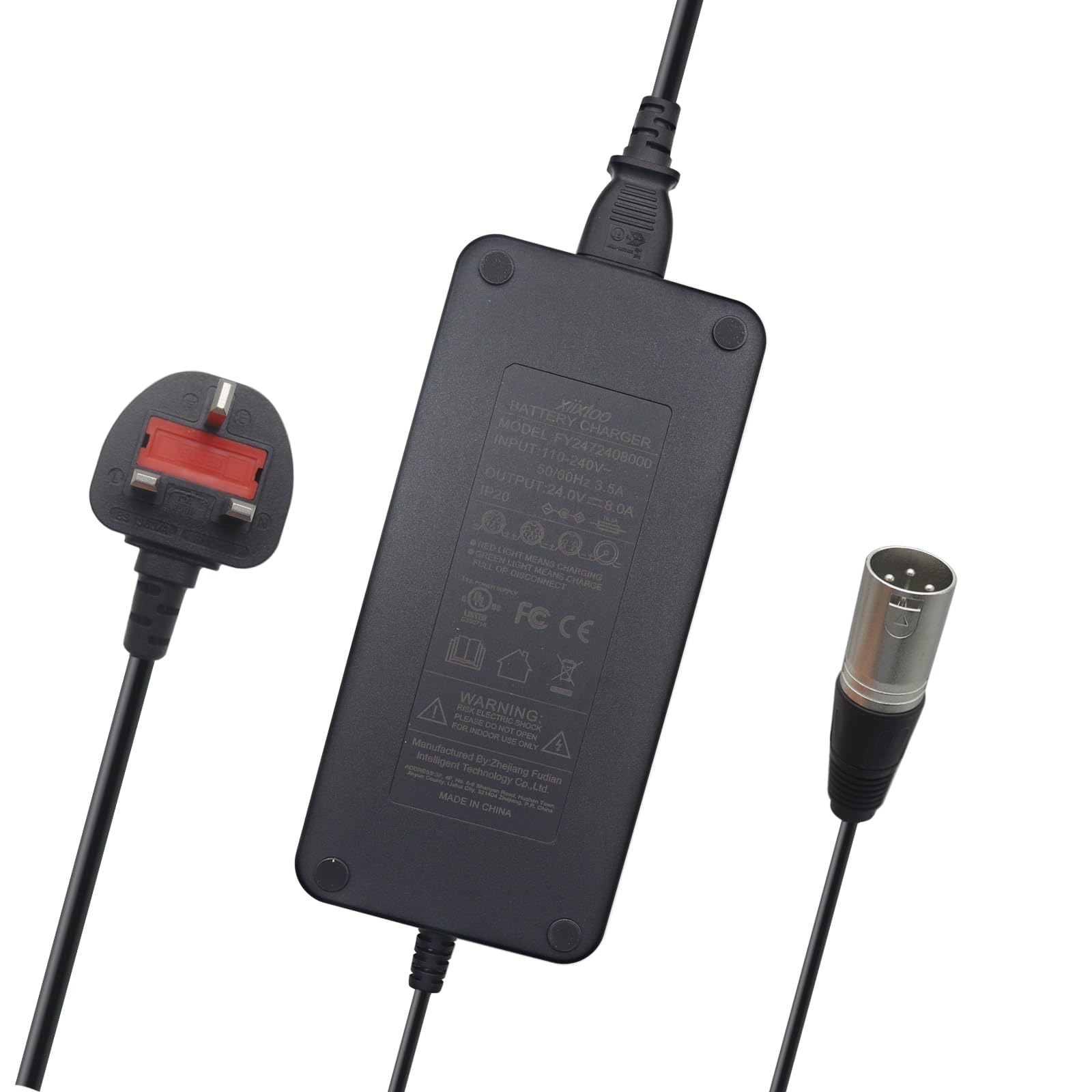 xiixtoo 24V 8A Battery Charger 3 Pin XLR for Scooter, MobilityWheelchair, Motorcycle,eBike, Lawn Mower, Marine Boat, Pride Mobility, Jazzy Power Chair, Drive Medical, Golden Technologies, Shoprider
