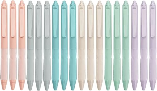 Linbsunne Bolígrafos de punta media de 0.039 pulgadas con agarre súper suave para hombres y mujeres retráctiles (paquete de 18 + 12 repuestos) Linbsunne Bolígrafos de punta media de 0.039 pulgadas con agarre súper suave para hombres y mujeres retráctiles (paquete de 18 + 12 repuestos)