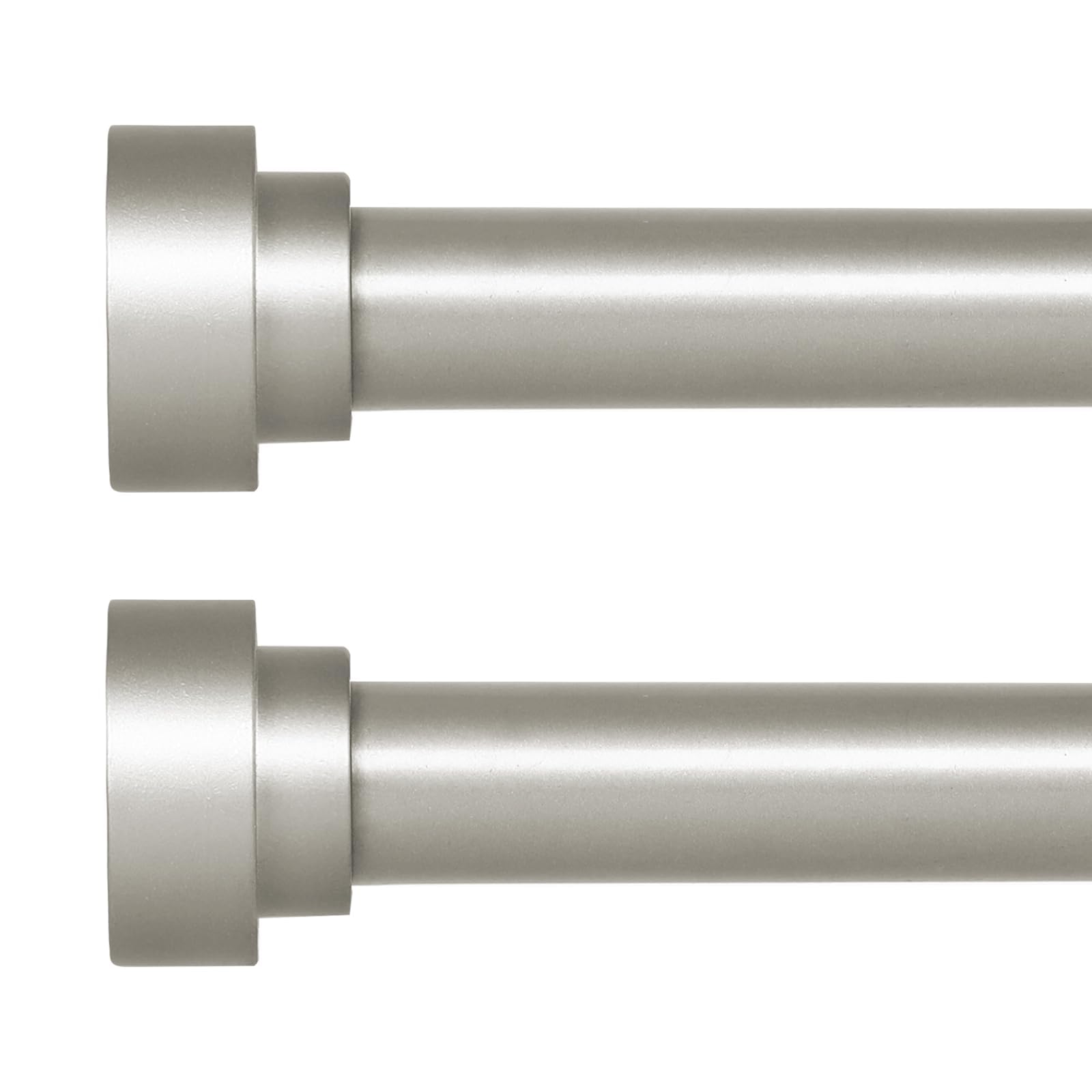 HEI! DEAR 2Pack Silver Curtain Rods 48 to 84 Inch(4-7FT),1 Inch Heavy Duty Curtain Rods,Adjustable Curtain Rod Set,Modern Decorative Drapery Rods,